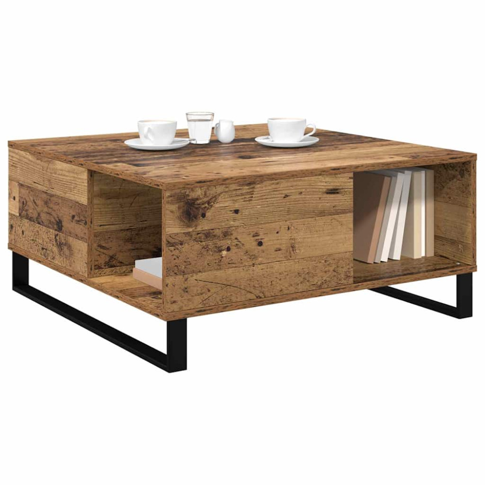 Produktbild för Kaffeebord Gammalt trä 80 x 80 x 36,5 cm Konstruerat trä