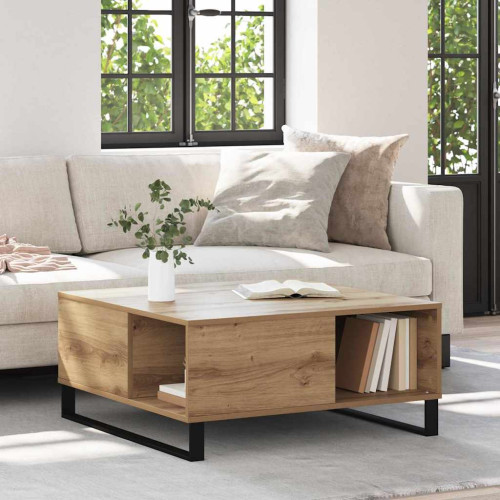 vidaXL Kaffeebord Artisan Ek 80 x 80 x 36,5 cm Konstruerat trä