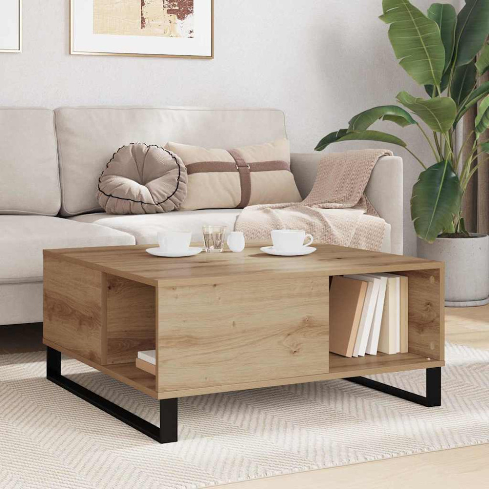 Produktbild för Kaffeebord Artisan Ek 80 x 80 x 36,5 cm Konstruerat trä