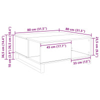 Produktbild för Kaffeebord Artisan Ek 80 x 80 x 36,5 cm Konstruerat trä