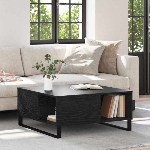 vidaXL Kaffeebord Svart Ek 80 x 80 x 36,5 cm Konstruerat trä
