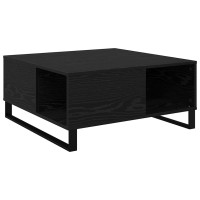 Produktbild för Kaffeebord Svart Ek 80 x 80 x 36,5 cm Konstruerat trä