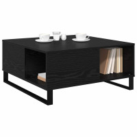 Produktbild för Kaffeebord Svart Ek 80 x 80 x 36,5 cm Konstruerat trä