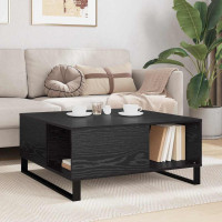 Produktbild för Kaffeebord Svart Ek 80 x 80 x 36,5 cm Konstruerat trä