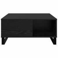 Produktbild för Kaffeebord Svart Ek 80 x 80 x 36,5 cm Konstruerat trä