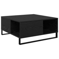 Produktbild för Kaffeebord Svart Ek 80 x 80 x 36,5 cm Konstruerat trä