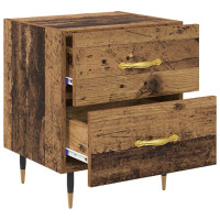 Produktbild för Nattduksbord med låda 2 pcs Gammalt trä 40 x 35 x 47,5 cm