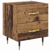 Produktbild för Nattduksbord med låda 2 pcs Gammalt trä 40 x 35 x 47,5 cm