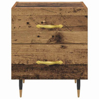 Produktbild för Nattduksbord med låda 2 pcs Gammalt trä 40 x 35 x 47,5 cm