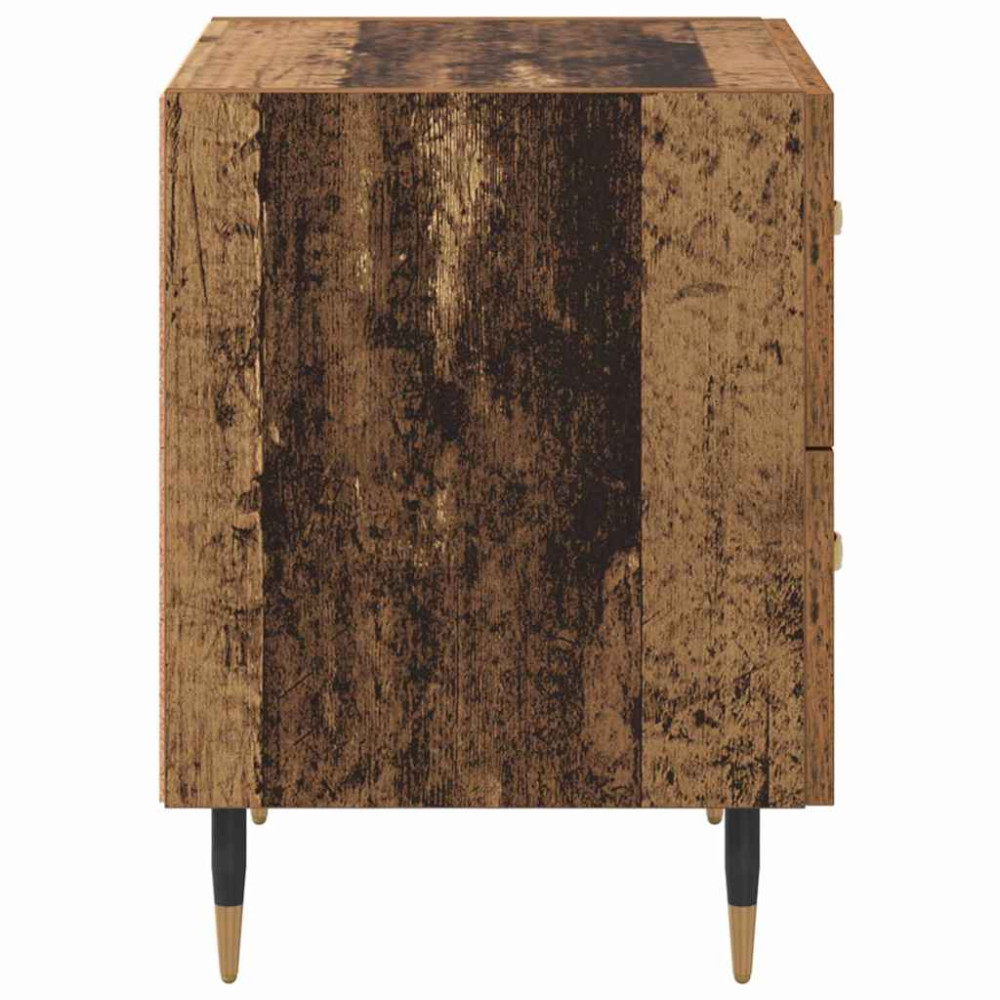 Produktbild för Nattduksbord med låda 2 pcs Gammalt trä 40 x 35 x 47,5 cm