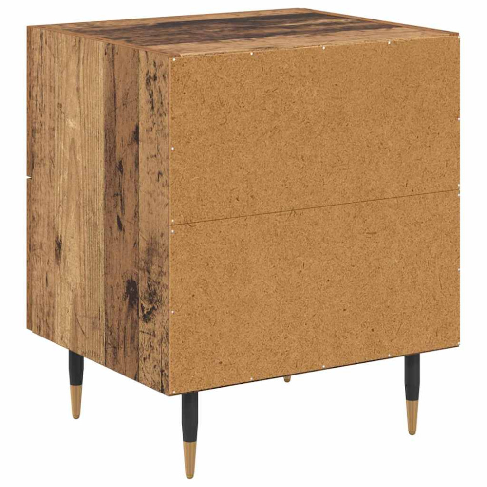 Produktbild för Nattduksbord med låda 2 pcs Gammalt trä 40 x 35 x 47,5 cm