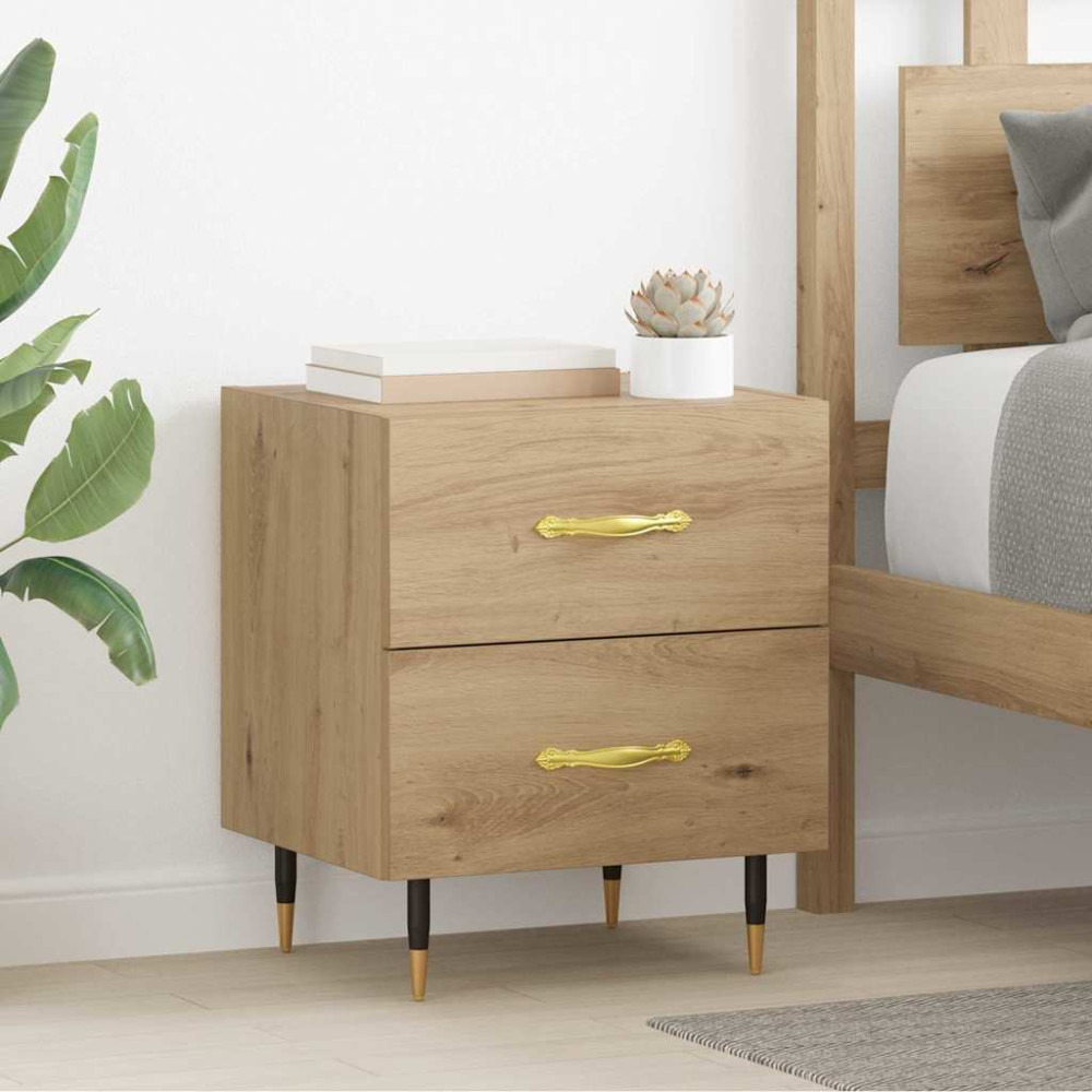 Produktbild för Nattduksbord 2 pcs Artisan Ek 40 x 35 x 47,5 cm Konstruerat trä