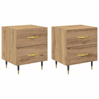 Produktbild för Nattduksbord 2 pcs Artisan Ek 40 x 35 x 47,5 cm Konstruerat trä