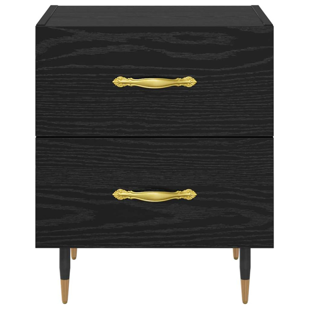 Produktbild för Nattduksbord 2 pcs Svart Ek 40 x 35 x 47,5 cm Konstruerat trä