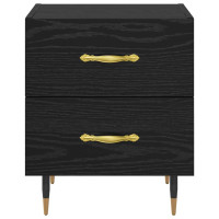 Produktbild för Nattduksbord 2 pcs Svart Ek 40 x 35 x 47,5 cm Konstruerat trä