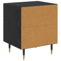 Produktbild för Nattduksbord 2 pcs Svart Ek 40 x 35 x 47,5 cm Konstruerat trä