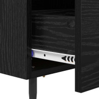 Produktbild för Nattduksbord 2 pcs Svart Ek 40 x 35 x 47,5 cm Konstruerat trä