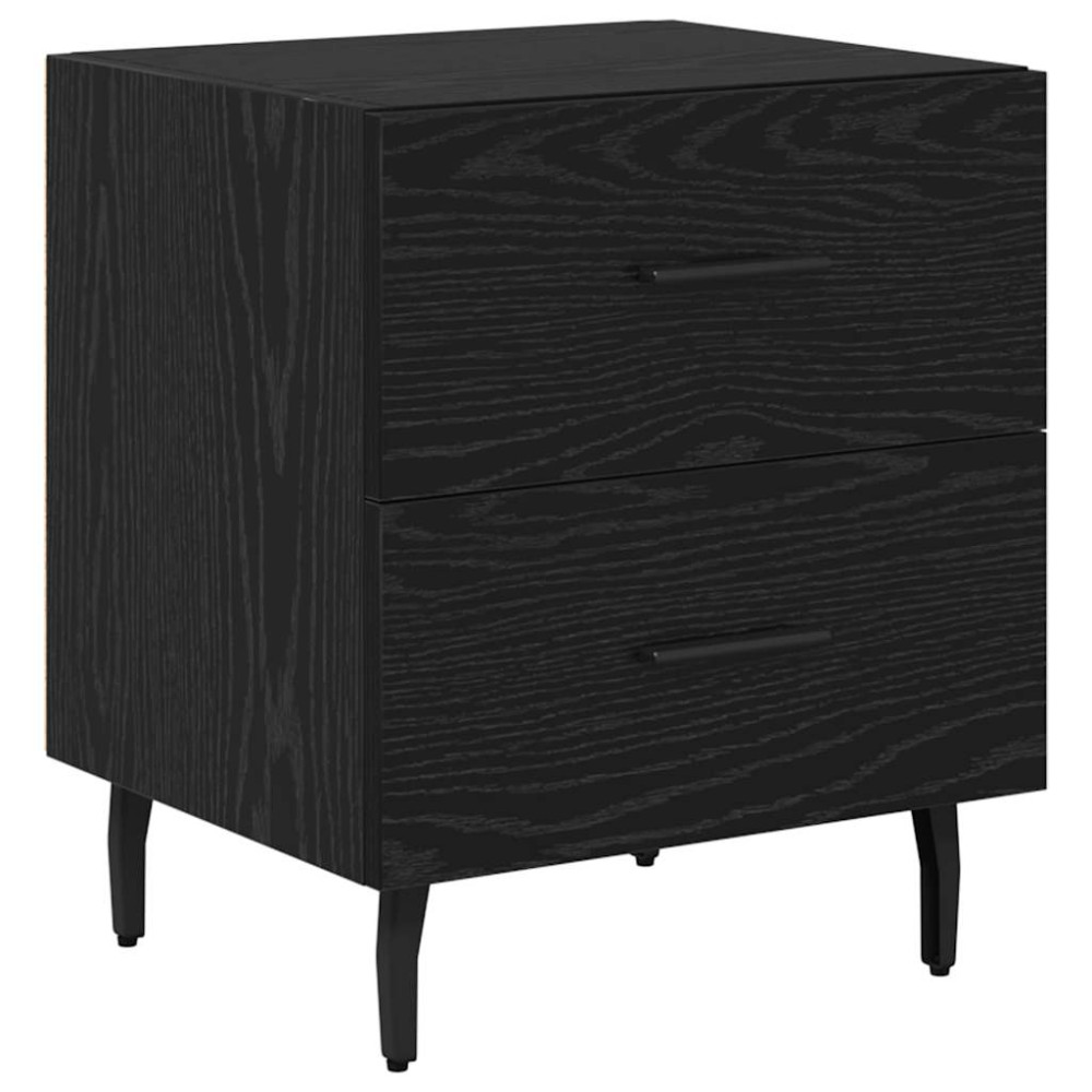Produktbild för Nattduksbord 2 pcs Svart Ek 40 x 35 x 47,5 cm Konstruerat trä