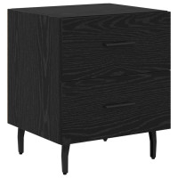 Produktbild för Nattduksbord 2 pcs Svart Ek 40 x 35 x 47,5 cm Konstruerat trä