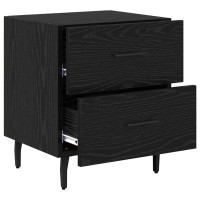 Produktbild för Nattduksbord 2 pcs Svart Ek 40 x 35 x 47,5 cm Konstruerat trä