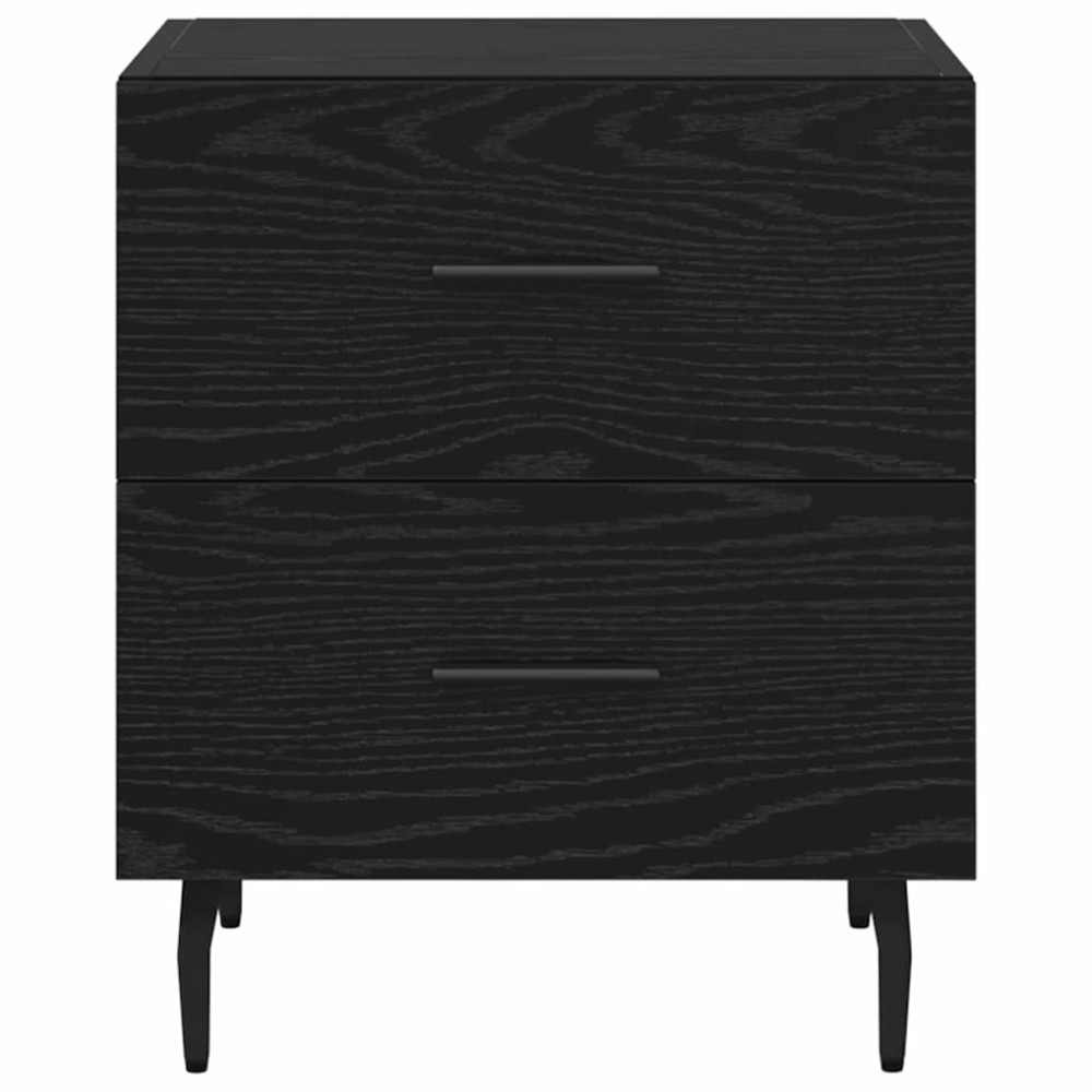 Produktbild för Nattduksbord 2 pcs Svart Ek 40 x 35 x 47,5 cm Konstruerat trä