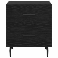 Produktbild för Nattduksbord 2 pcs Svart Ek 40 x 35 x 47,5 cm Konstruerat trä