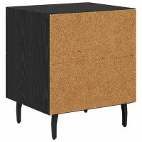 Produktbild för Nattduksbord 2 pcs Svart Ek 40 x 35 x 47,5 cm Konstruerat trä