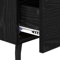 Produktbild för Nattduksbord 2 pcs Svart Ek 40 x 35 x 47,5 cm Konstruerat trä