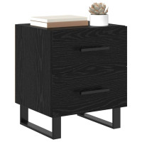 Produktbild för Nattduksbord Svart Ek 40 x 35 x 47,5 cm Konstruerat trä