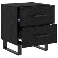 Produktbild för Nattduksbord Svart Ek 40 x 35 x 47,5 cm Konstruerat trä