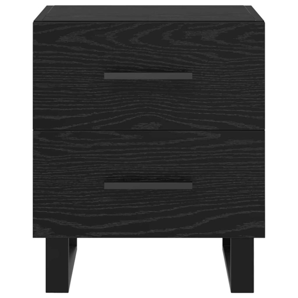Produktbild för Nattduksbord Svart Ek 40 x 35 x 47,5 cm Konstruerat trä