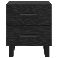 Produktbild för Nattduksbord Svart Ek 40 x 35 x 47,5 cm Konstruerat trä