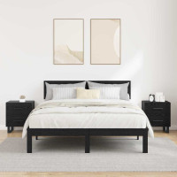 Produktbild för Nattduksbord 2 pcs Svart Ek 40 x 35 x 47,5 cm Konstruerat trä