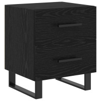 Produktbild för Nattduksbord 2 pcs Svart Ek 40 x 35 x 47,5 cm Konstruerat trä