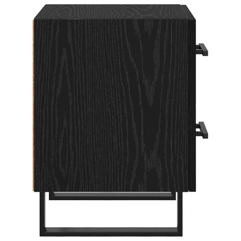 Produktbild för Nattduksbord 2 pcs Svart Ek 40 x 35 x 47,5 cm Konstruerat trä