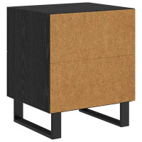 Produktbild för Nattduksbord 2 pcs Svart Ek 40 x 35 x 47,5 cm Konstruerat trä