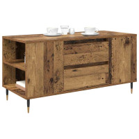 Produktbild för Kaffeebord Gammalt trä 102 x 44,5 x 50 cm Konstruerat trä