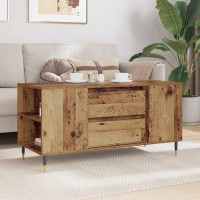 Produktbild för Kaffeebord Gammalt trä 102 x 44,5 x 50 cm Konstruerat trä