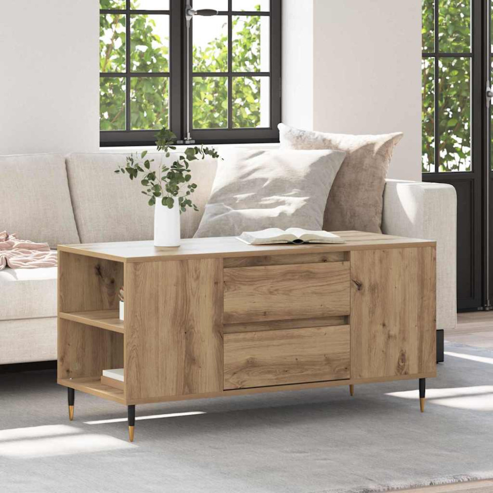 Produktbild för Kaffeebord Artisan Ek 102 x 44,5 x 50 cm Konstruerat trä