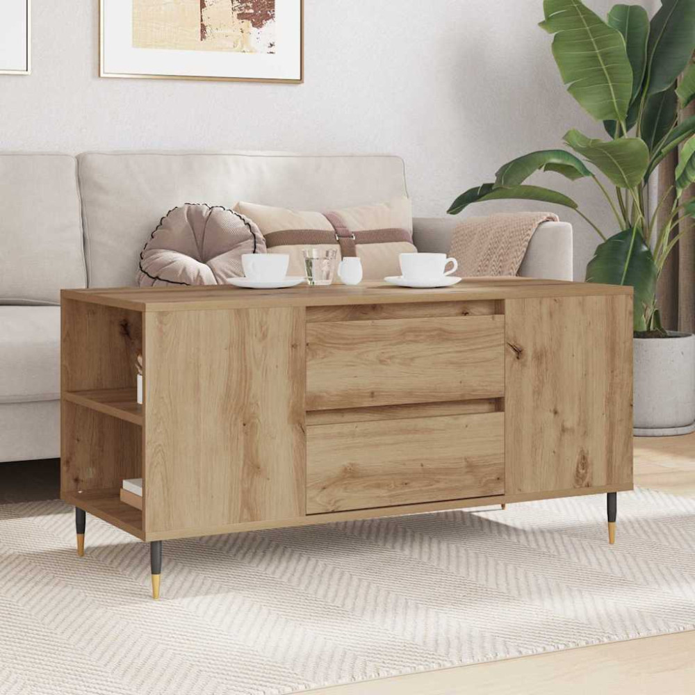 Produktbild för Kaffeebord Artisan Ek 102 x 44,5 x 50 cm Konstruerat trä