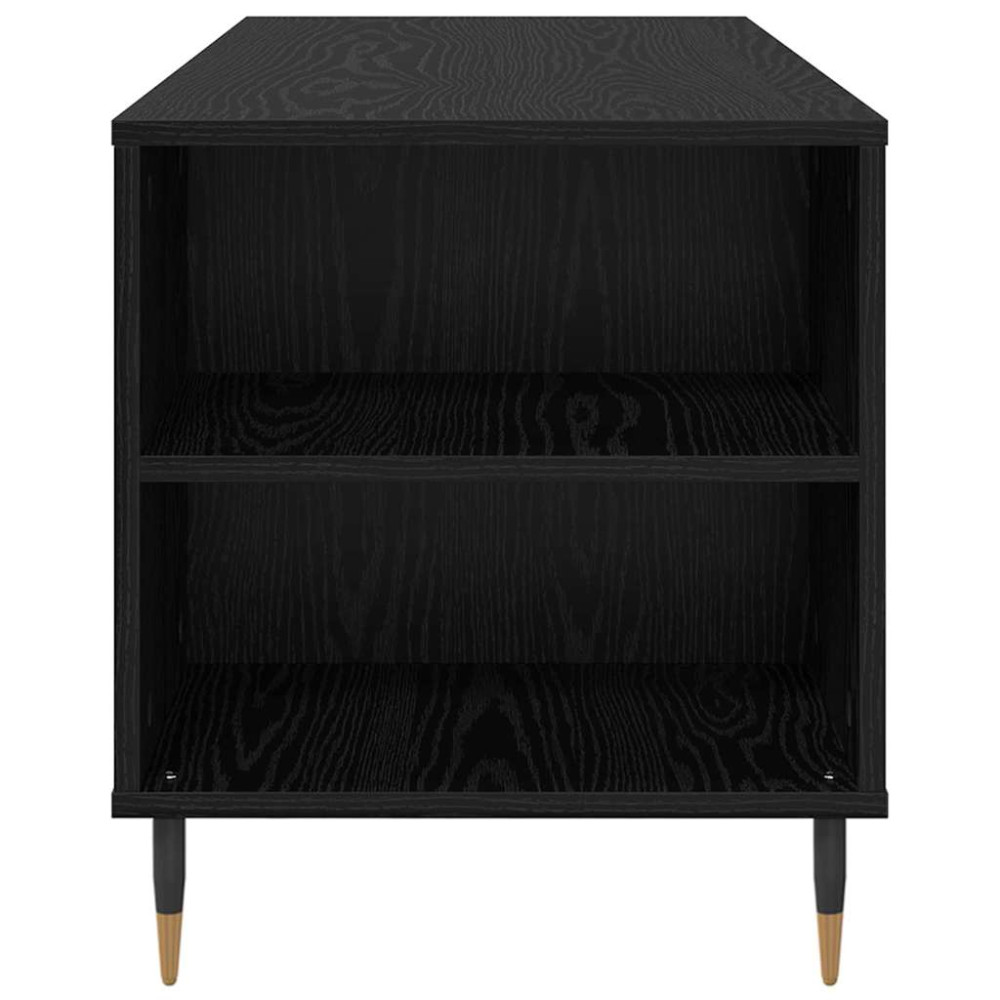 Produktbild för Kaffeebord med låda Svart Ek 102 x 44,5 x 50 cm Konstruerat trä