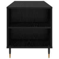 Produktbild för Kaffeebord med låda Svart Ek 102 x 44,5 x 50 cm Konstruerat trä