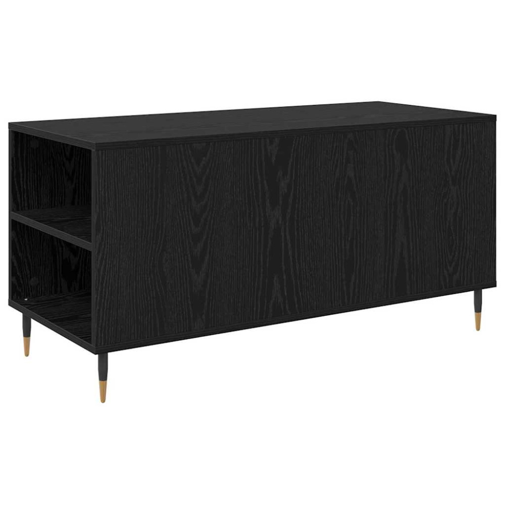Produktbild för Kaffeebord med låda Svart Ek 102 x 44,5 x 50 cm Konstruerat trä