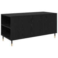 Produktbild för Kaffeebord med låda Svart Ek 102 x 44,5 x 50 cm Konstruerat trä