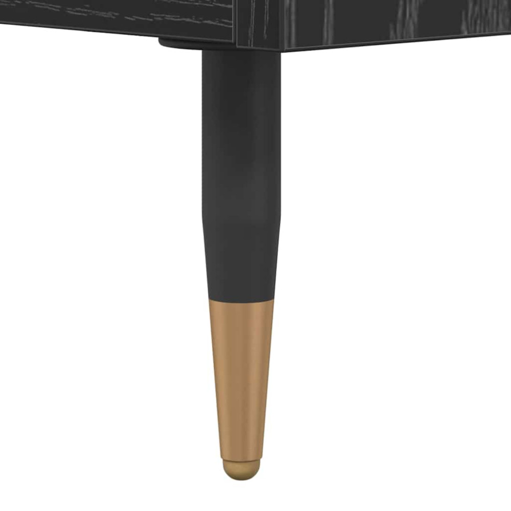 Produktbild för Kaffeebord med låda Svart Ek 102 x 44,5 x 50 cm Konstruerat trä