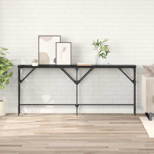 vidaXL Konsolbord Svart Ek 180 x 30 x 75 cm Konstruerat trä