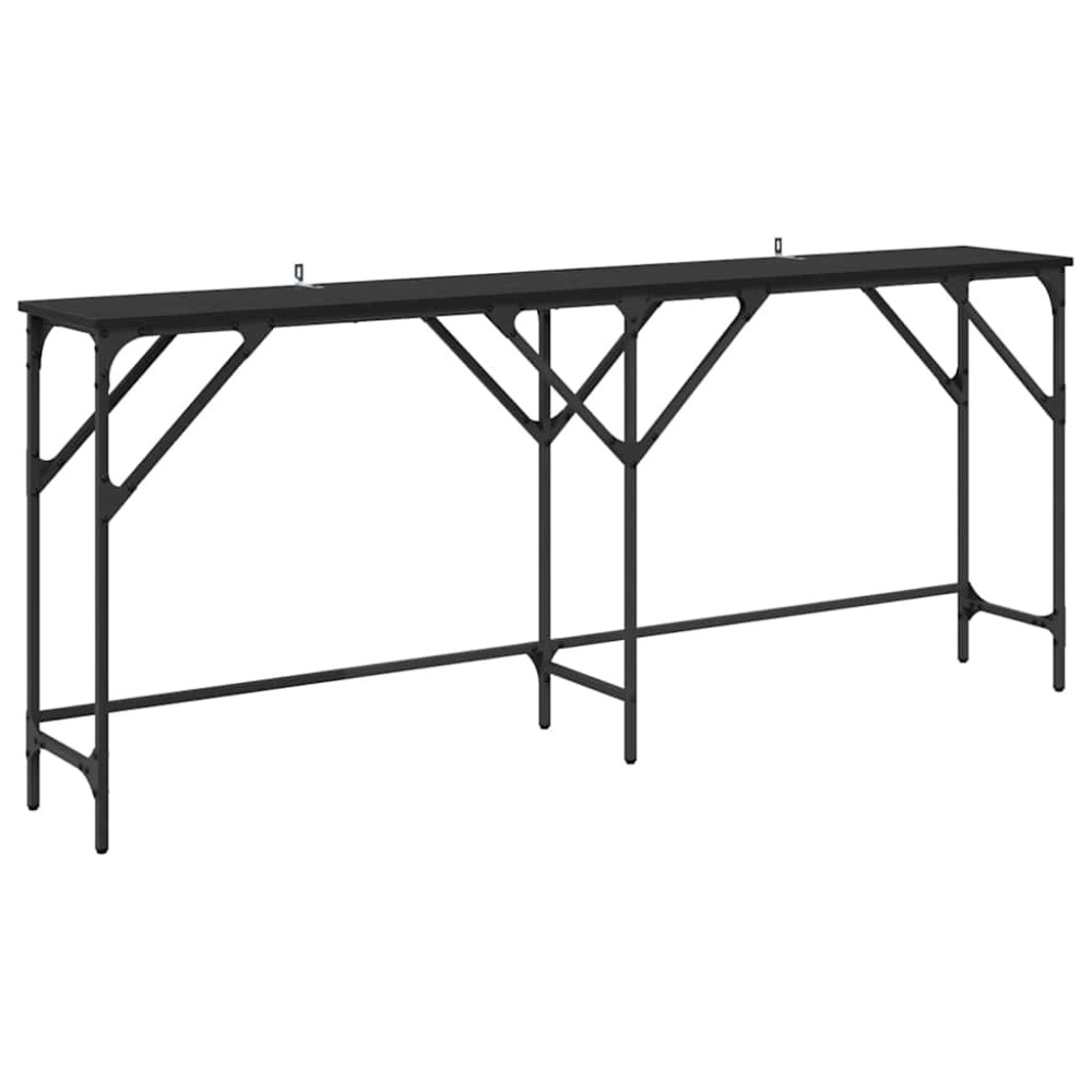 Produktbild för Konsolbord Svart Ek 180 x 30 x 75 cm Konstruerat trä
