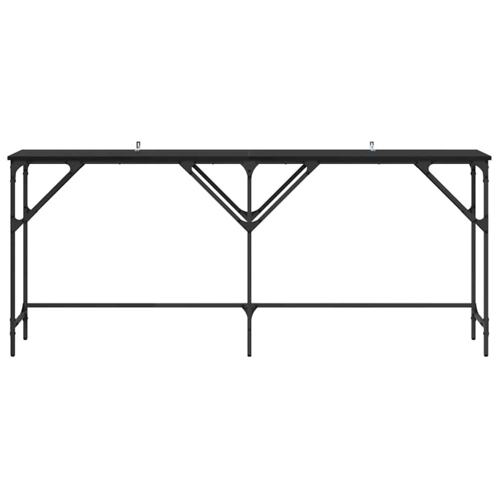 Produktbild för Konsolbord Svart Ek 180 x 30 x 75 cm Konstruerat trä