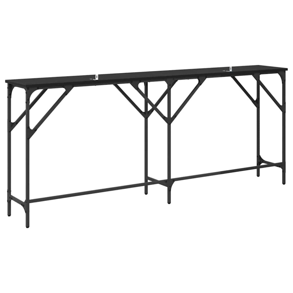 Produktbild för Konsolbord Svart Ek 180 x 30 x 75 cm Konstruerat trä