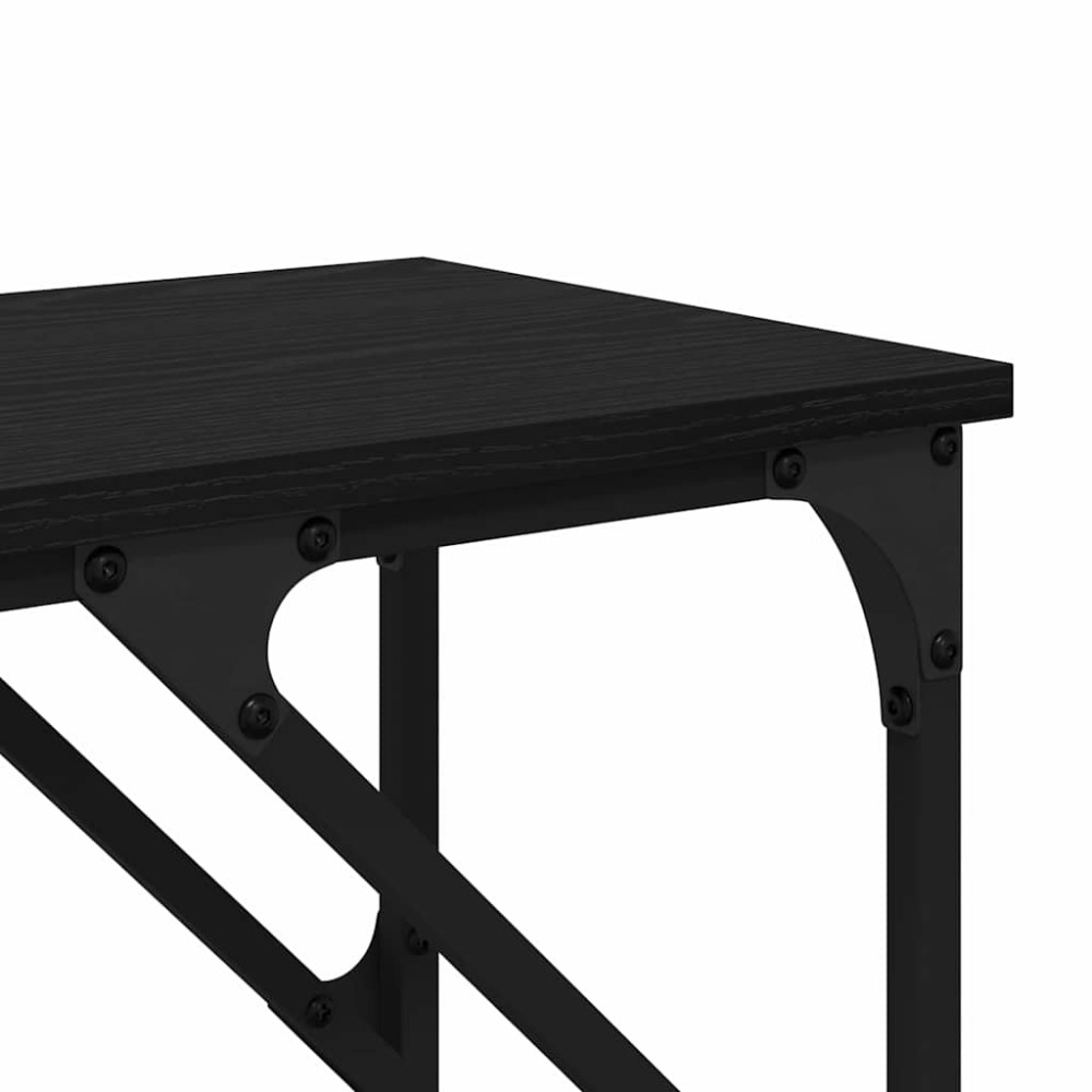 Produktbild för Konsolbord Svart Ek 180 x 30 x 75 cm Konstruerat trä